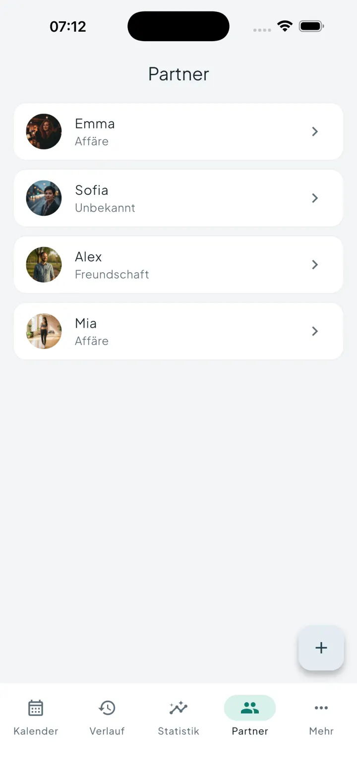 Partnerprofile in Intimassy mit Fotos und Verlauf