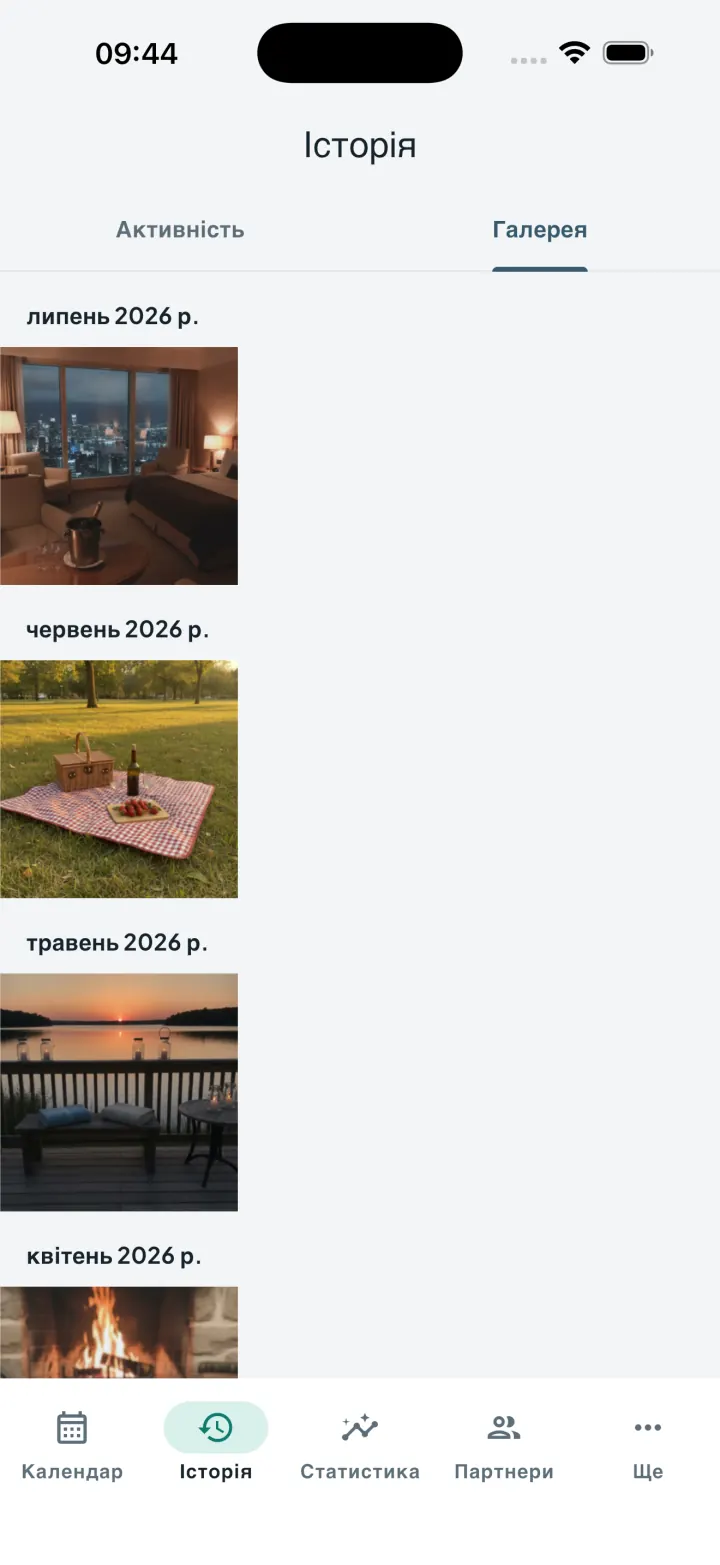 Приватна фотогалерея Intimassy, впорядкована за місяцями